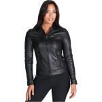 Vestes de moto  D'arienzo noires en cuir d'agneau Taille XXS pour femme en promo 