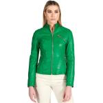 Vestes de moto  D'arienzo vertes en cuir d'agneau Taille XL pour femme en promo 