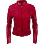 Blousons biker Aviatrix rouges en cuir Nappa à motif moutons Taille L look fashion pour femme 