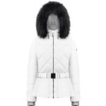 Vestes de ski Poivre Blanc blanches en fausse fourrure imperméables respirantes avec poche forfait Taille 3 XL classiques pour femme 