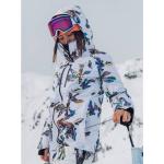 Vestes de ski Burton blanches en gore tex avec jupe pare-neige Taille S look fashion pour femme 