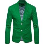 Vestes de moto  vertes en velours à manches courtes à col montant Taille XXL plus size look fashion pour homme 