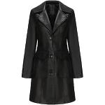 Vestes de randonnée noires en cuir synthétique mi-longues à manches courtes Taille L plus size look fashion pour femme 