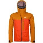 Vestes de ski Ortovox orange en laine de mérinos imperméables coupe-vents respirantes avec zip d'aération Taille L look casual pour homme 