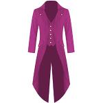 Vestes de ski d'automne violettes en velours imperméables coupe-vents à capuche sans manches à col en V Taille 3 XL look gothique pour homme 