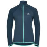 Vestes de running Odlo Warm bleues en jersey coupe-vents à col montant Taille XS pour femme 