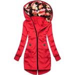 Vestes de ski rouges en cuir synthétique imperméables coupe-vents à capuche Taille M plus size pour femme 