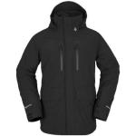 Vestes de ski Volcom noires en fil filet en gore tex imperméables respirantes avec jupe pare-neige pour homme 