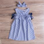 Robes d'été bleues à rayures Taille 3 ans look fashion pour fille de la boutique en ligne joom.com/fr 