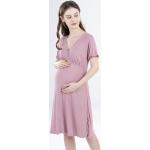 Robes de grossesse été violettes en modal lavable à la main à manches courtes Taille 3 XL look fashion pour femme 