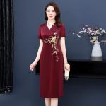 Robes style chinois de mariée rouges en fibre synthétique à paillettes Taille 3 XL plus size look asiatique pour femme 