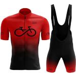 Cuissards cycliste rouges en lycra respirants à manches courtes Taille XXL look fashion pour homme en promo 