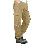 Pantalons de randonnée kaki camouflage en velours Taille 4 XL look streetwear pour homme 