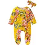Barboteuses jaunes à fleurs Taille 1 mois pour bébé de la boutique en ligne Etsy.com 