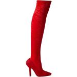 Cuissardes Vetements rouges en velours à bouts carrés Pointure 39 look fashion pour femme 