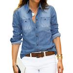 Chemises en jean en denim à manches longues Taille 3 XL look fashion pour femme 