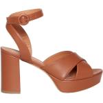 Sandales à talons Via Roma 15 marron en cuir Pointure 40 avec un talon de plus de 9cm look fashion pour femme 