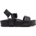 Sandales plates Vic Matie noires en caoutchouc à bouts ouverts à scratchs Pointure 41 pour femme en promo 
