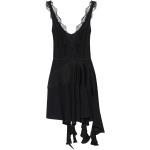 Robes asymétriques de soirée Victoria Beckham noires patchwork en dentelle sans manches Taille XS pour femme 