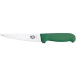 Victorinox 5.5604.14 Couteau désosser/saigner, lame 14 cm inox, pointe milieu, manche fibrox vert.
