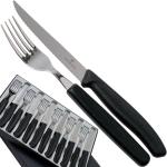 Couteaux de cuisine Victorinox noirs en lot de 12 