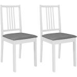 Chaises en bois VidaXL blanches en bois avec coussins en lot de 2 modernes 