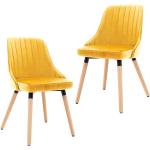 Chaises en bois VidaXL jaunes en hêtre en lot de 2 