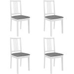 Chaises en bois VidaXL blanches en bois avec coussins en lot de 4 modernes 