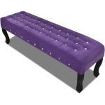 vidaXL Banc violet Tissu velours avec boutons en cristal