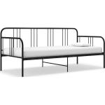 vidaXL Cadre de canapé-lit Noir Métal 90x200 cm