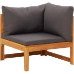 Canapés d'angle en tissu gris foncé en bois avec coussins 