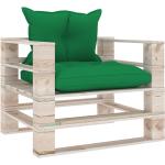 Canapés design VidaXL verts en pin avec coussins rustiques 