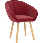 Chaises en bois VidaXL rouge bordeaux en velours modernes 