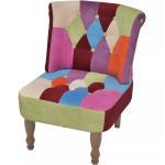 vidaXL Chaise en style français avec design de patchwork Tissu