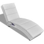 vidaXL Chaise longue de massage Blanc Similicuir