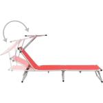 Chaises longues en aluminium VidaXL rouges en aluminium pliables 