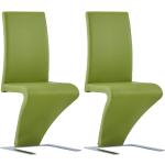Chaises design VidaXL vertes en cuir synthétique en lot de 2 modernes 