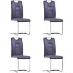 Chaises design VidaXL gris acier en cuir synthétique en lot de 4 modernes 