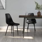 Chaises de cuisine VidaXL noires en lot de 2 minimalistes 