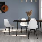 Chaises de cuisine VidaXL blanches en lot de 4 minimalistes 