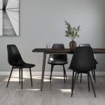 Chaises de cuisine VidaXL noires en lot de 4 minimalistes 