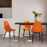 Chaises de cuisine VidaXL orange en lot de 4 minimalistes 