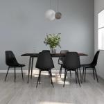 Chaises de cuisine VidaXL noires en lot de 6 minimalistes 