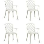 Chaises de jardin design VidaXL blanches en aluminium 