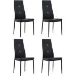 Chaises en bois VidaXL noires en cuir synthétique en lot de 4 modernes 