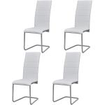 Chaises cantilever  VidaXL blanches en cuir synthétique en lot de 4 modernes 