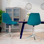Chaises design VidaXL turquoise à hauteur réglable en lot de 2 contemporaines 
