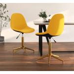 Chaises design VidaXL jaune moutarde en velours à hauteur réglable en lot de 2 contemporaines 