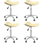 Chaises design VidaXL blanc crème en cuir synthétique à hauteur réglable en lot de 4 contemporaines 