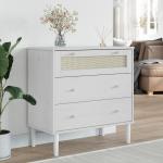 Commodes VidaXL blanches en pin finis vernis rustiques 